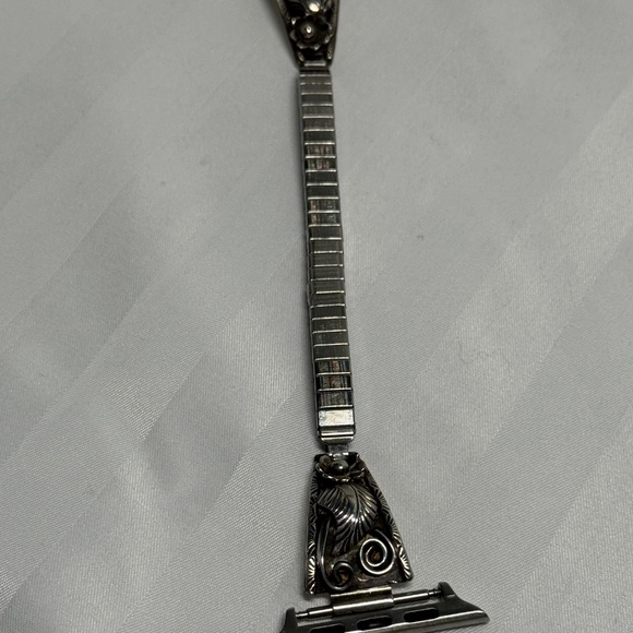 Sterling Silver Native Design Apple Watch Band – Timeless Luxury Upgrade - Picture 8 of 9